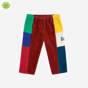 Pantalone velluto colorblock