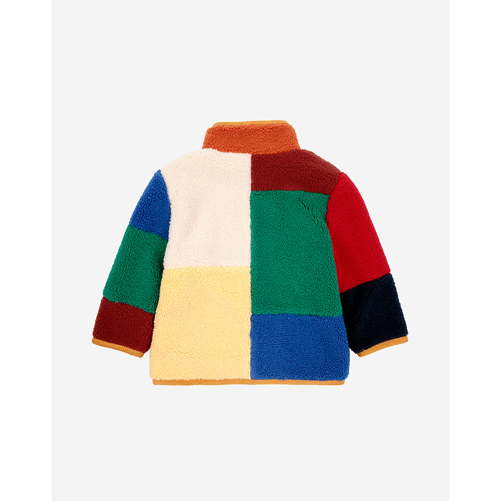 Giaccone teddy colorblock