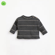 T-shirt a righine con tasca