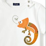 T-shirt a manica corta con camaleonte