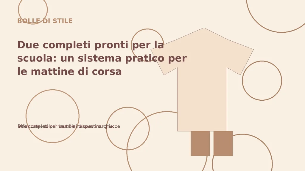 Due completi per bambini disposti su grucce affiancate, colori neutri e nessun marchio.