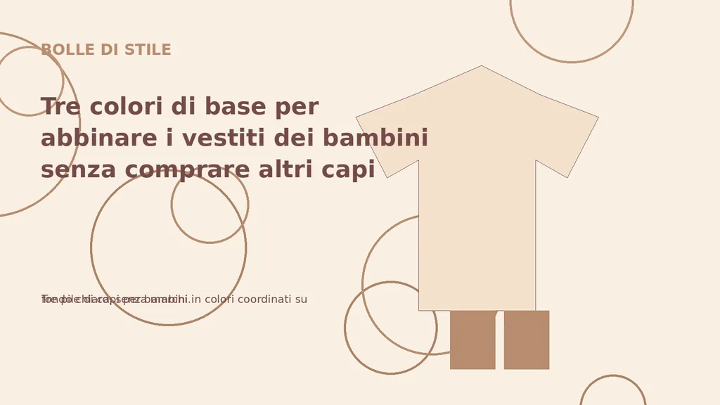 Tre pile di capi per bambini in colori coordinati su fondo chiaro, senza marchi.