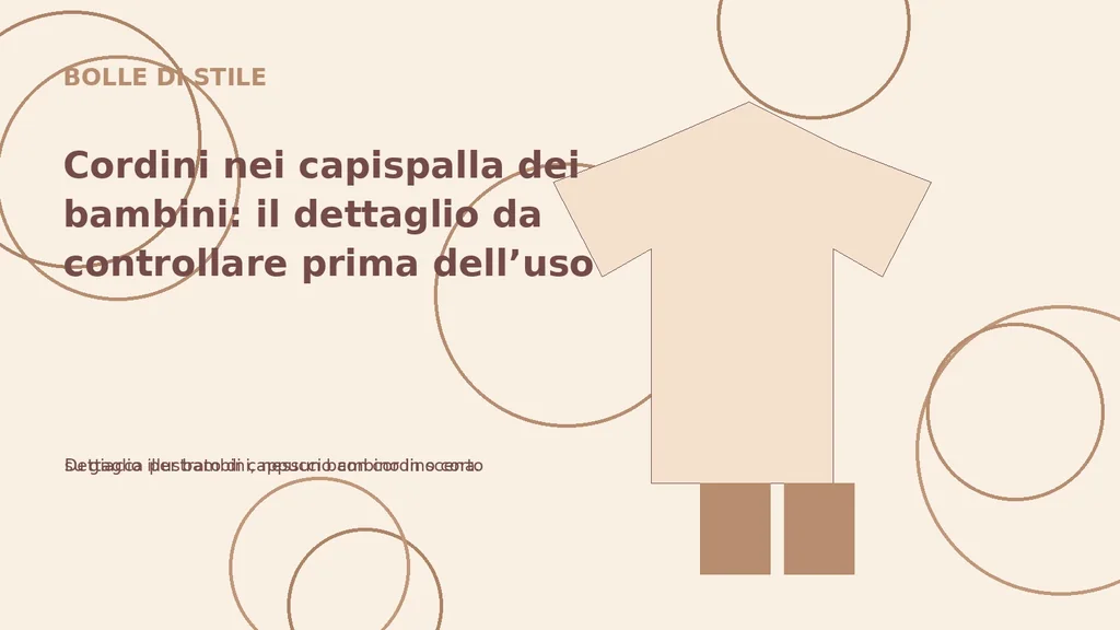 Dettaglio illustrato di cappuccio con cordino corto su giacca per bambini, nessun bambino in scena.