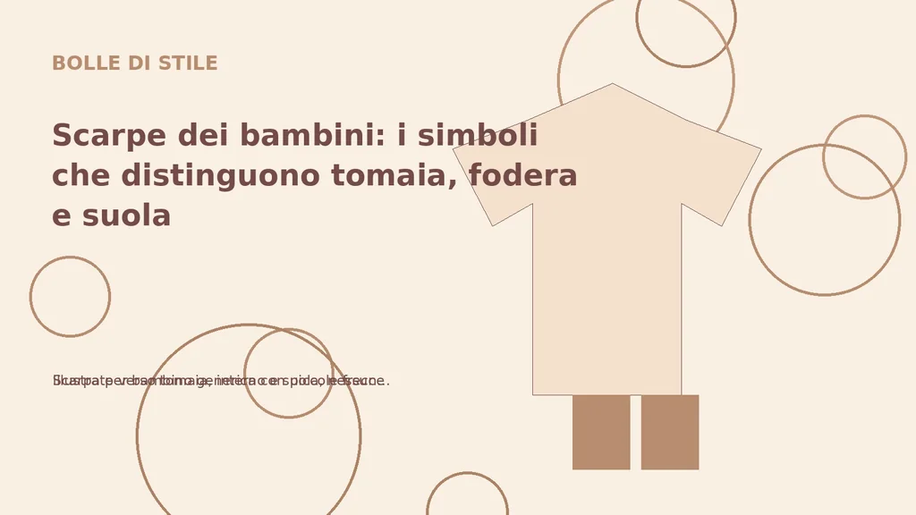 Scarpa per bambino generica con piccole frecce illustrate verso tomaia, interno e suola, nessun logo.