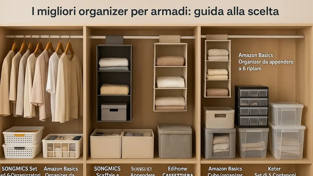 Capi di abbigliamento disposti insieme per organizzare combinazioni e cura del guardaroba