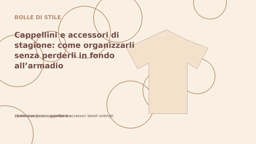 Cestini bassi con cappellini e accessori tessili ordinati vicino a un piccolo guardaroba.