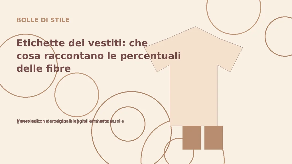 Macro editoriale originale di una etichetta tessile generica con percentuali leggibili ma senza marchi.